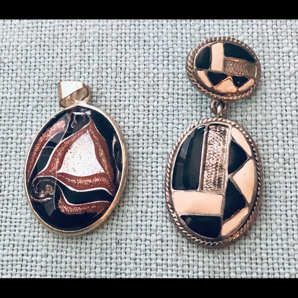 Silver Neck Collar with Two Pendants